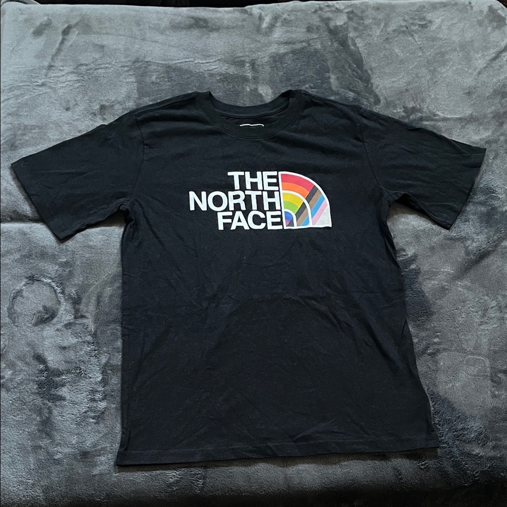 The North Face Black Tee with Multicolor Logo